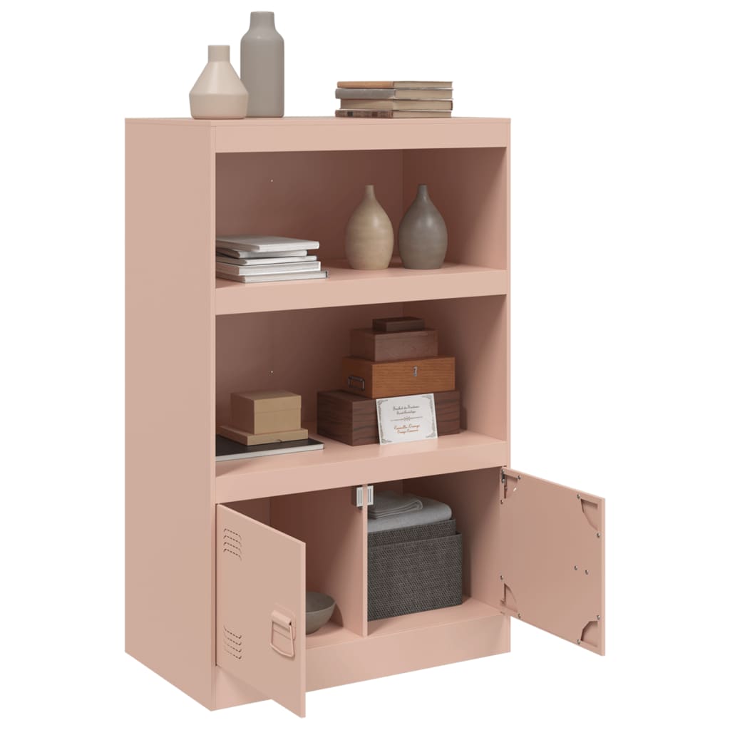 Dressoir 67x39x107 cm staal roze