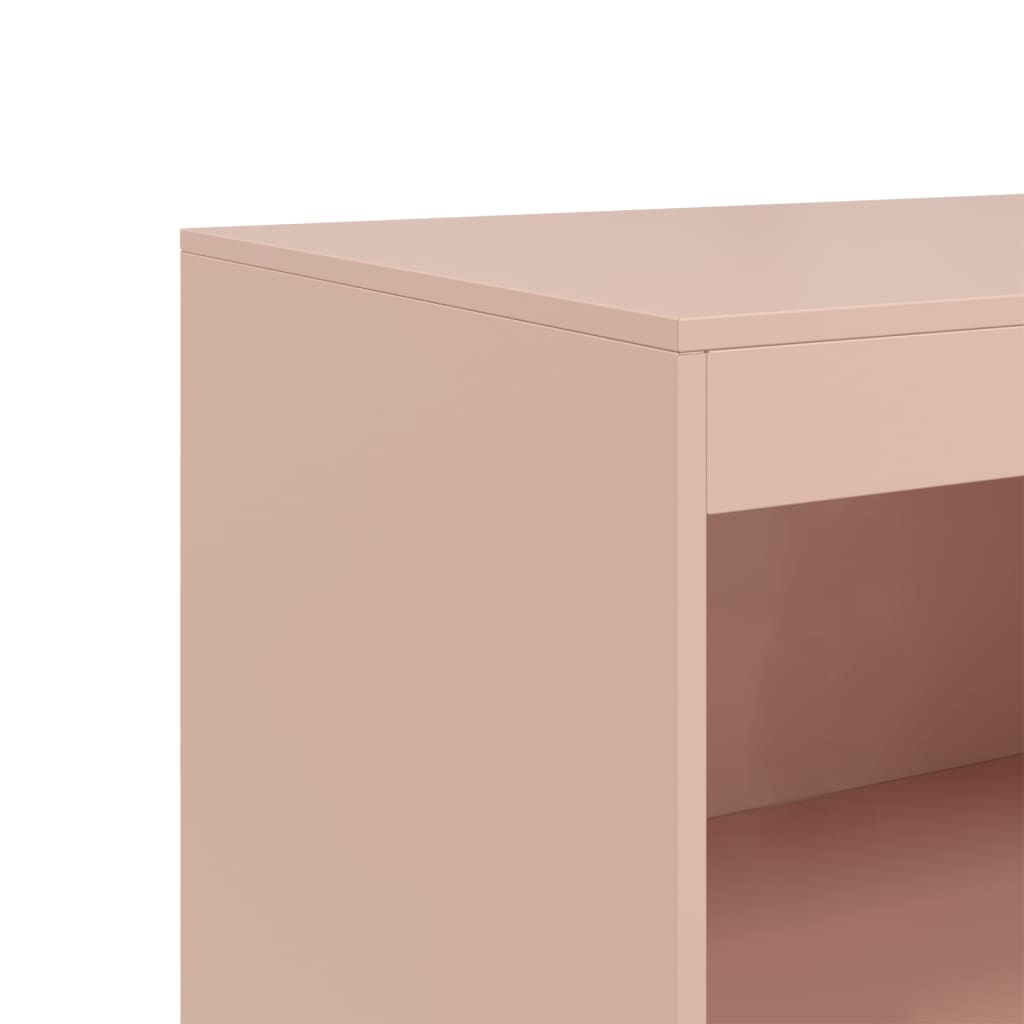 Dressoir 67x39x107 cm staal roze