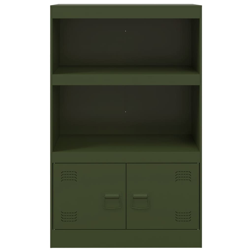 Dressoir 67x39x107 cm staal olijfgroen