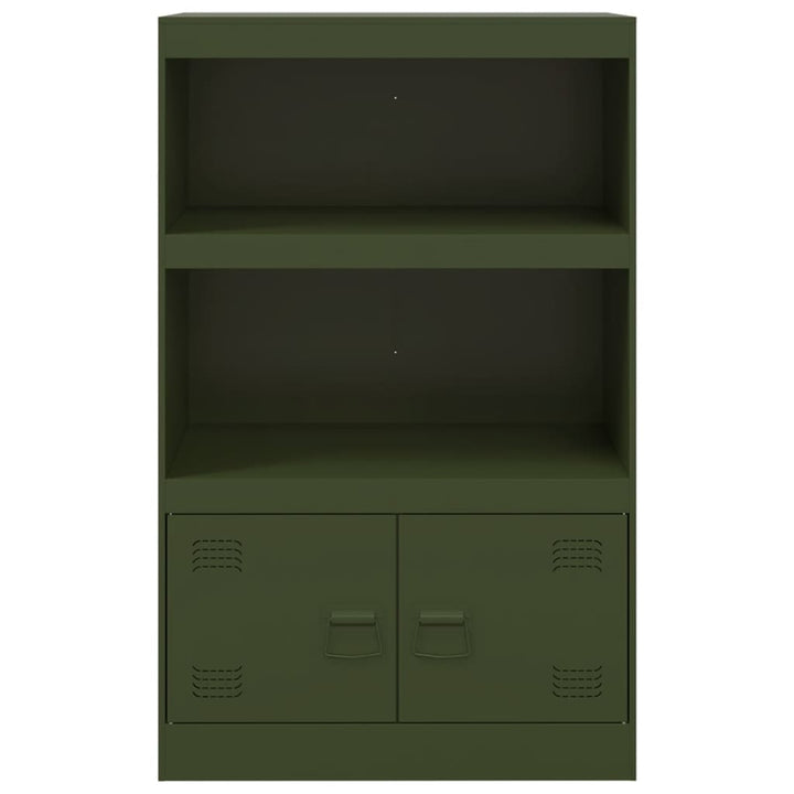 Dressoir 67x39x107 cm staal olijfgroen