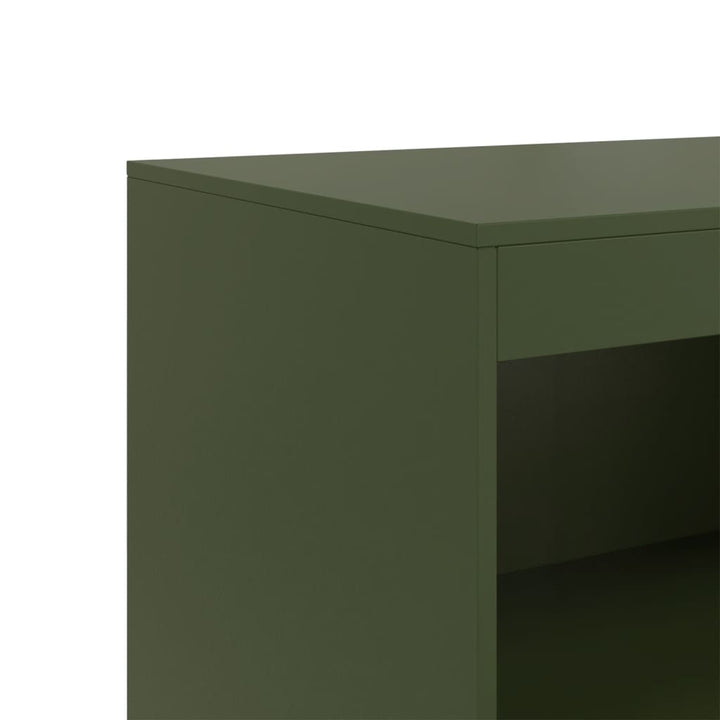 Dressoir 67x39x107 cm staal olijfgroen