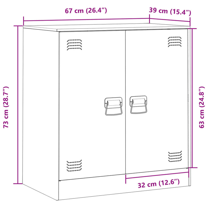 Dressoir 67x39x73 cm staal antracietkleurig