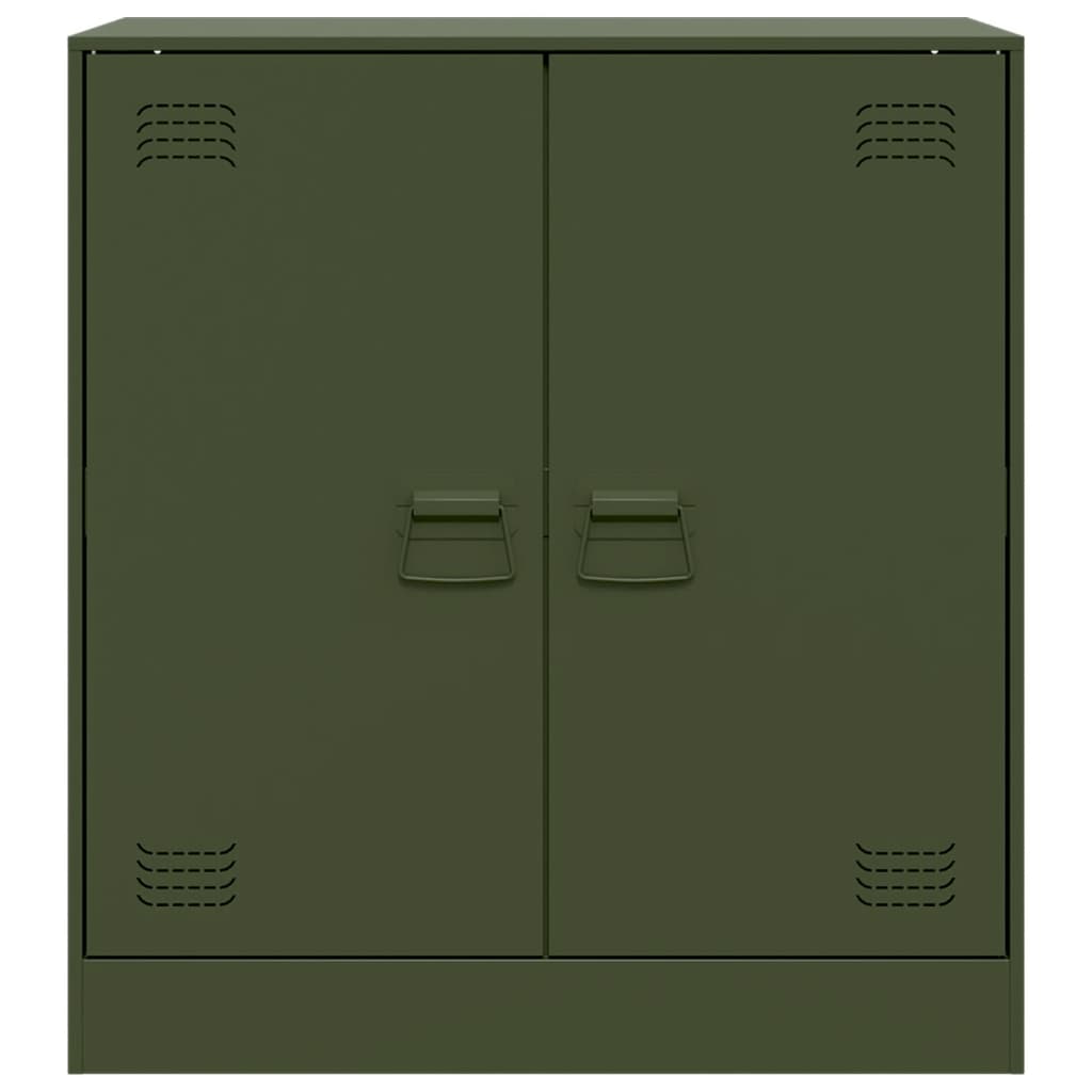 Dressoir 67x39x73 cm staal olijfgroen