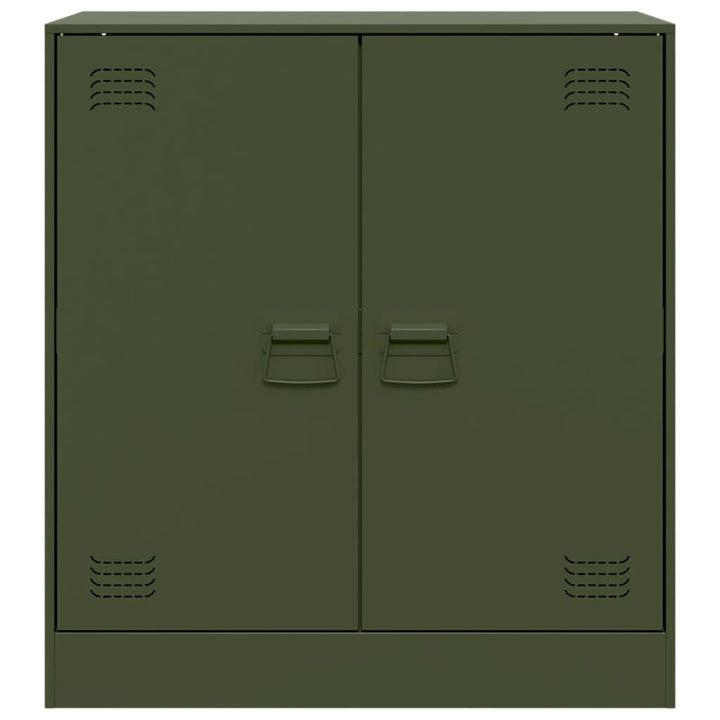 Dressoir 67x39x73 cm staal olijfgroen