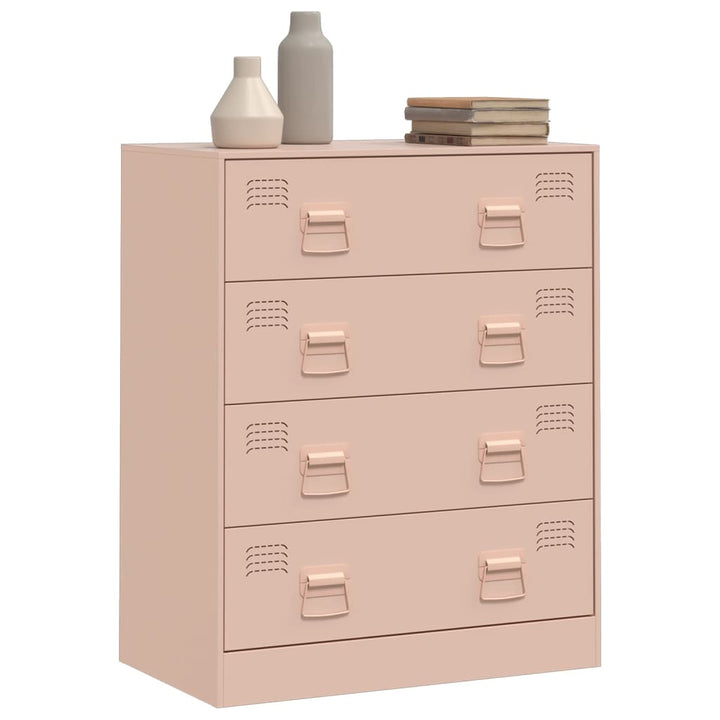 Dressoir 67x39x83 cm staal roze