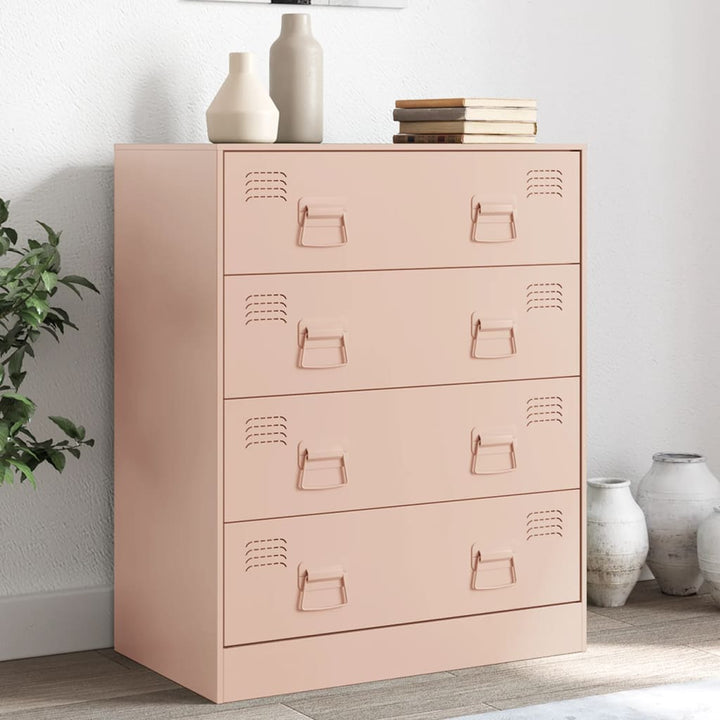 Dressoir 67x39x83 cm staal roze