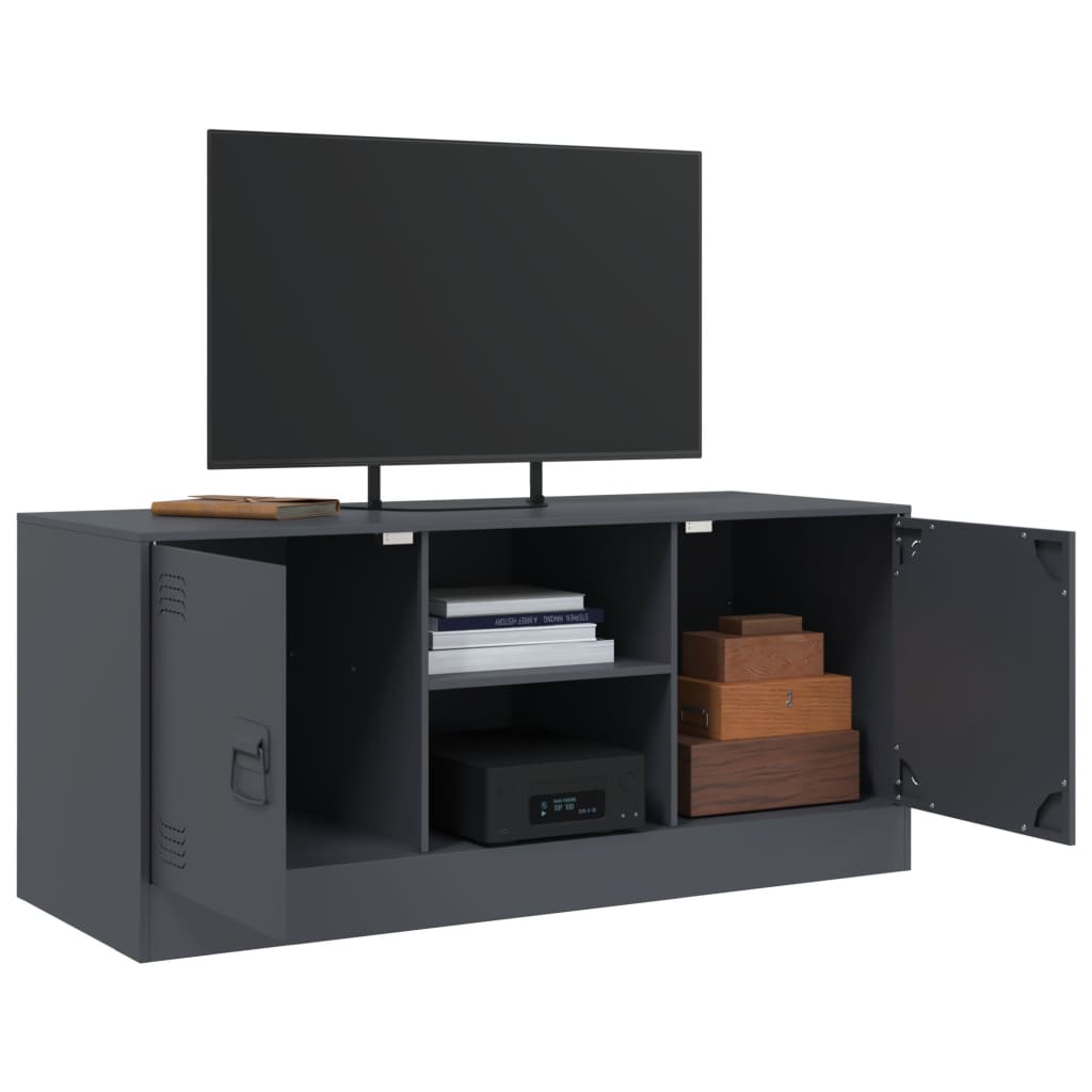 Tv-meubel 99x39x44 cm staal antracietkleurig