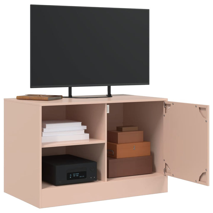 Tv-meubelen 2 st 67x39x44 cm staal roze