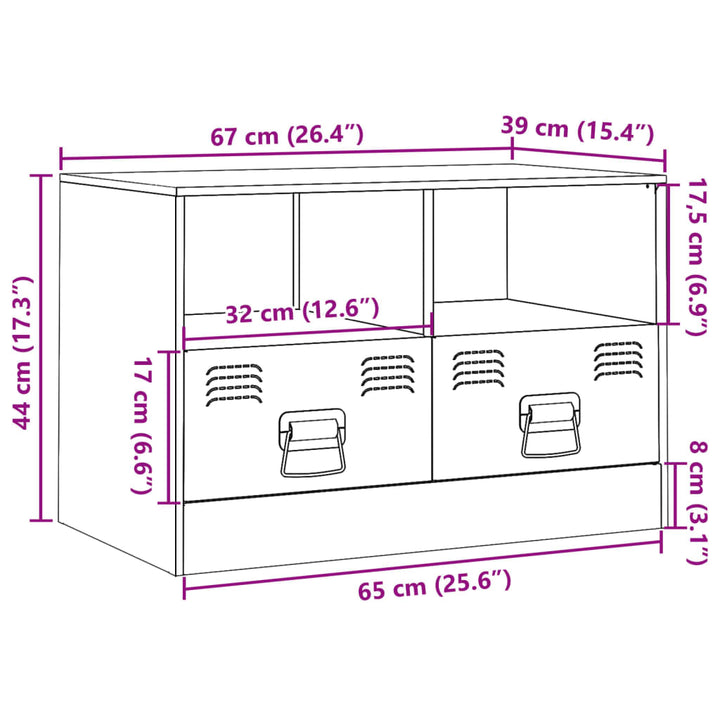 Tv-meubel 67x39x44 cm staal antracietkleurig