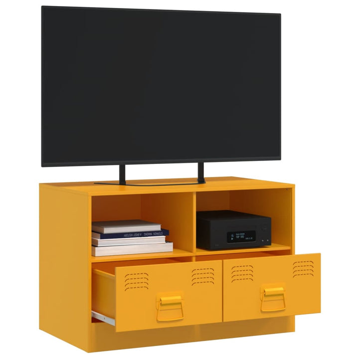 Tv-meubel 67x39x44 cm staal mosterdgeel