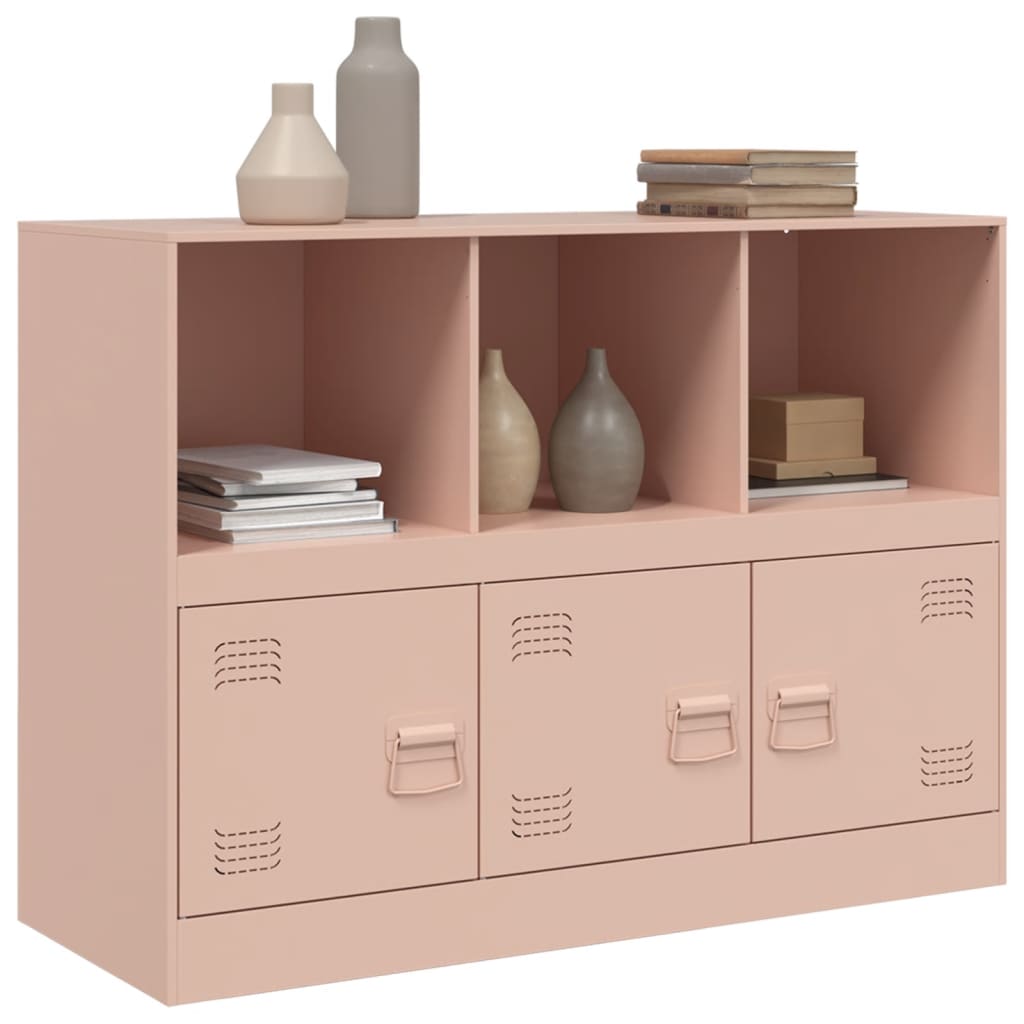 Dressoir 99x39x73 cm staal roze