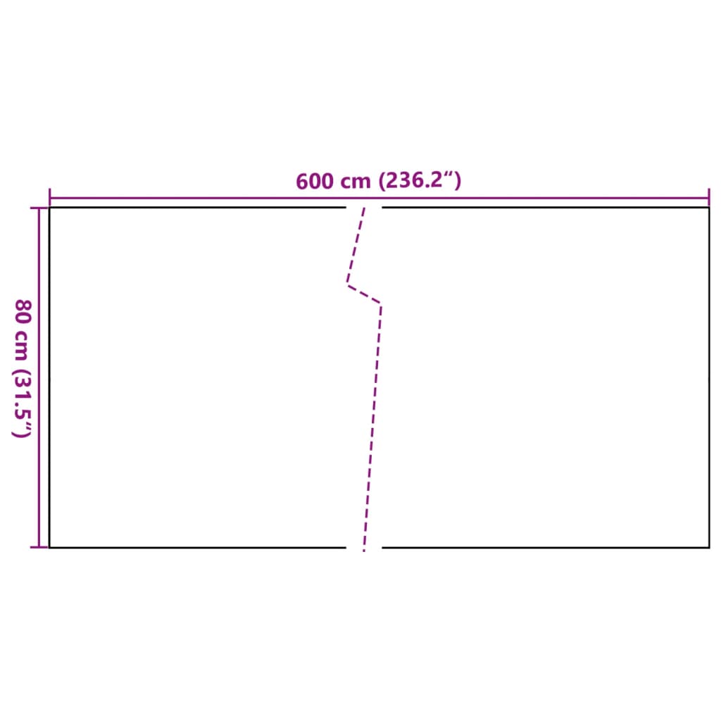 Balkonscherm 600x80 cm poly rattan bruin en zwart