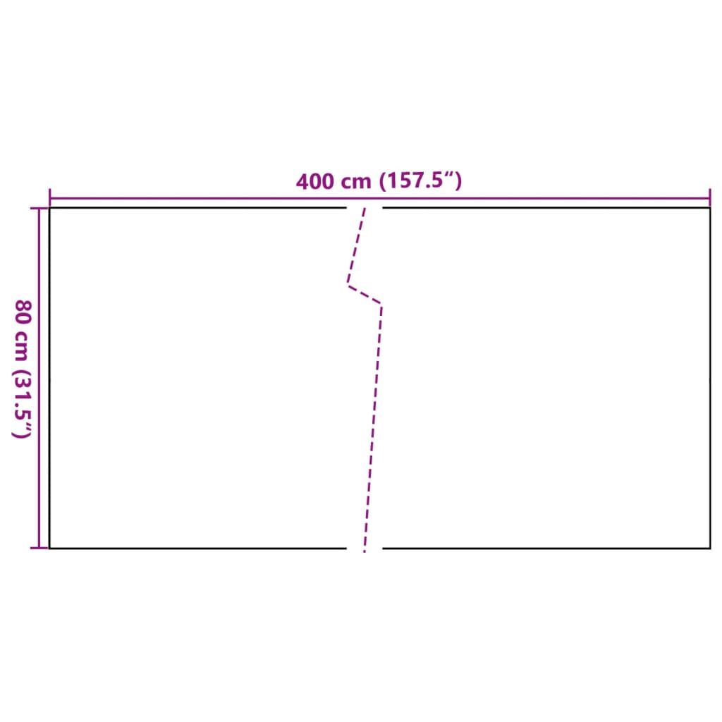 Balkonscherm 400x80 cm poly rattan lichtbruin