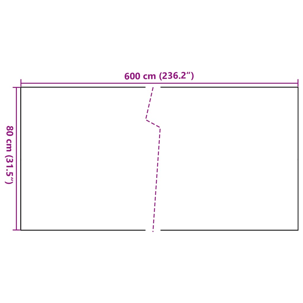 Balkonscherm 600x80 cm poly rattan lichtbruin