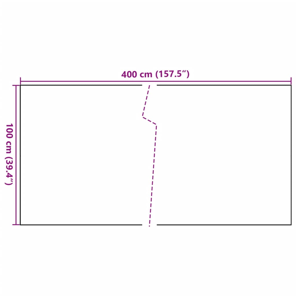 Balkonscherm 400x100 cm poly rattan wit