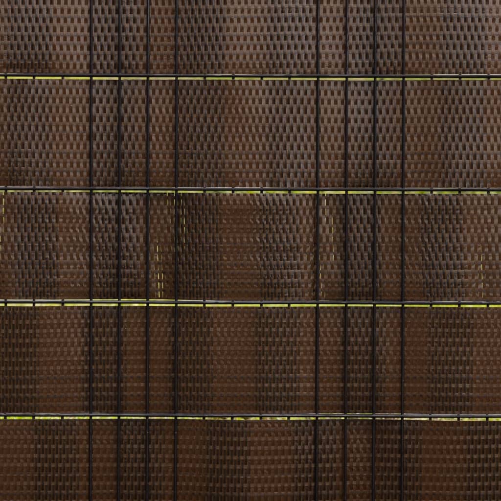 Balkonschermen 5 st 255x19 cm poly rattan bruin en zwart