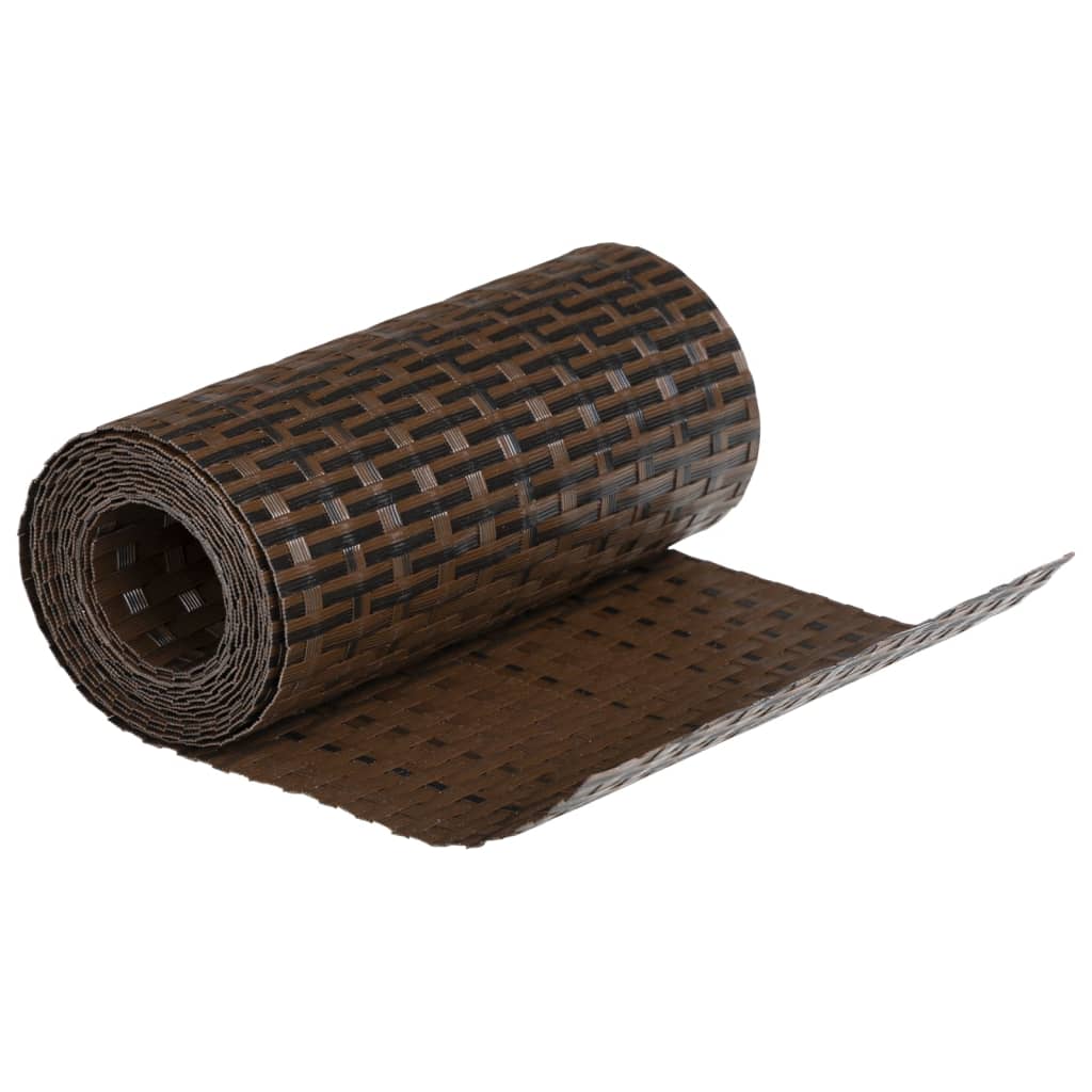 Balkonschermen 10 st 255x19 cm poly rattan bruin en zwart