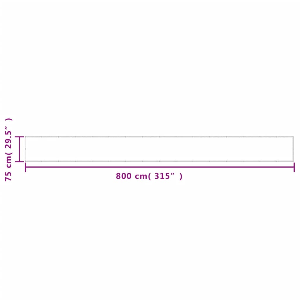 Balkonscherm 75x800 cm 100% oxford polyester crèmekleurig