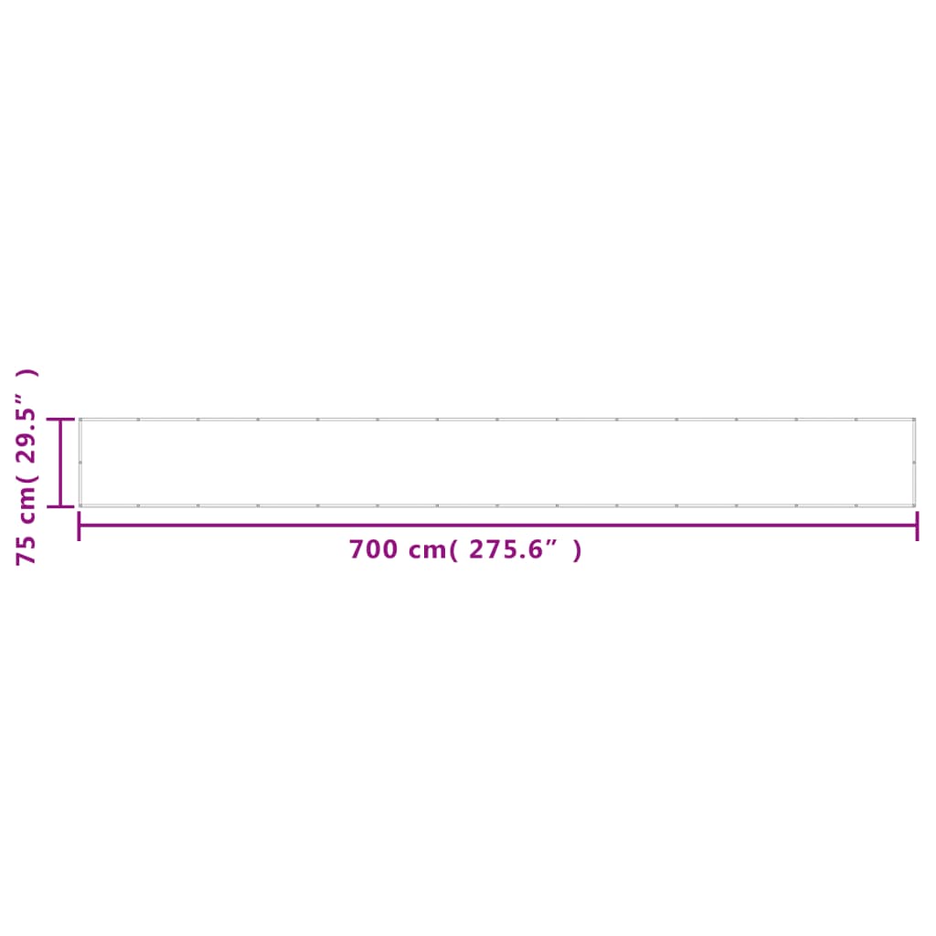 Balkonscherm 75x700 cm 100% oxford polyester bruin