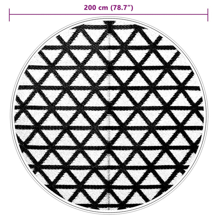 Buitentapijt ø 200 cm polypropeen zwart