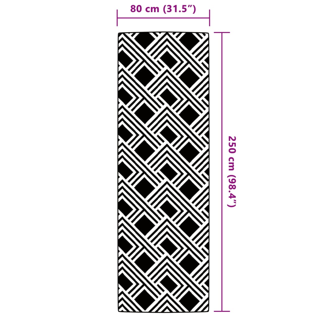 Buitenkleed 80x250 cm polypropeen grijs