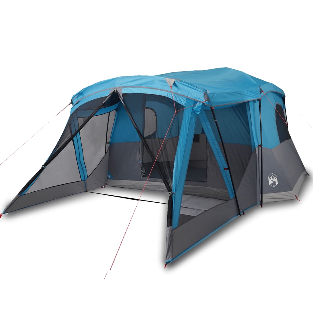 Tent met luifel 4-persoons waterdicht blauw