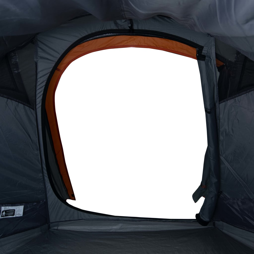 Tunneltent 3-persoons waterdicht grijs en oranje