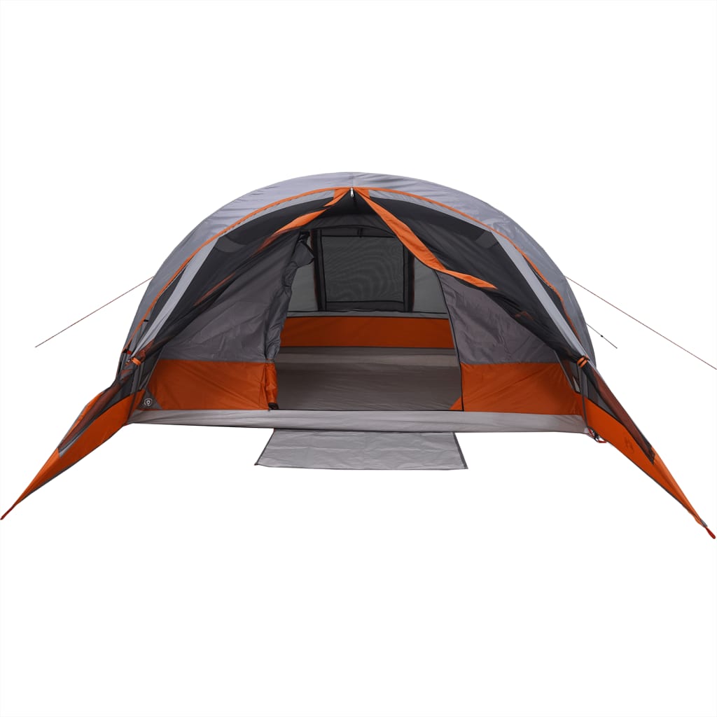 Tent 4-persoons waterdicht grijs en oranje