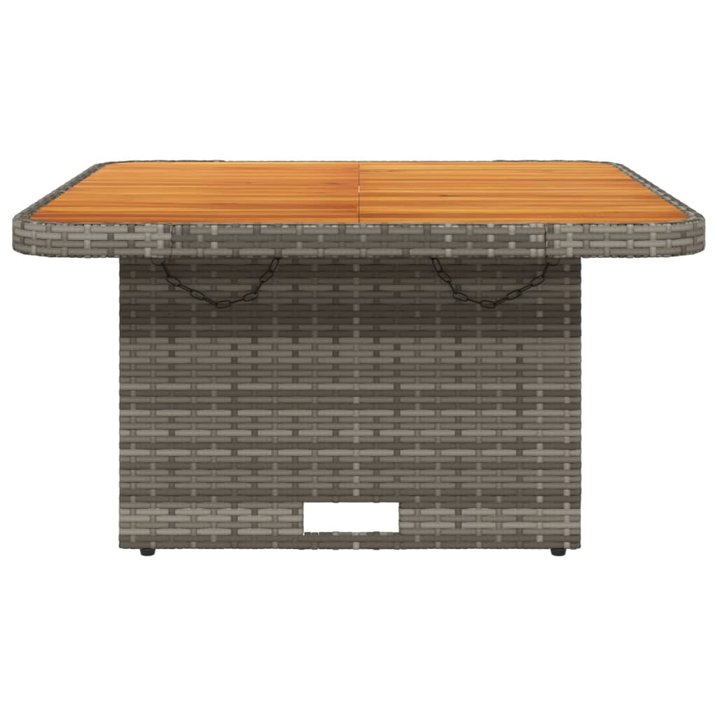 Tuintafel 80x80x71 cm poly rattan en acaciahout grijs