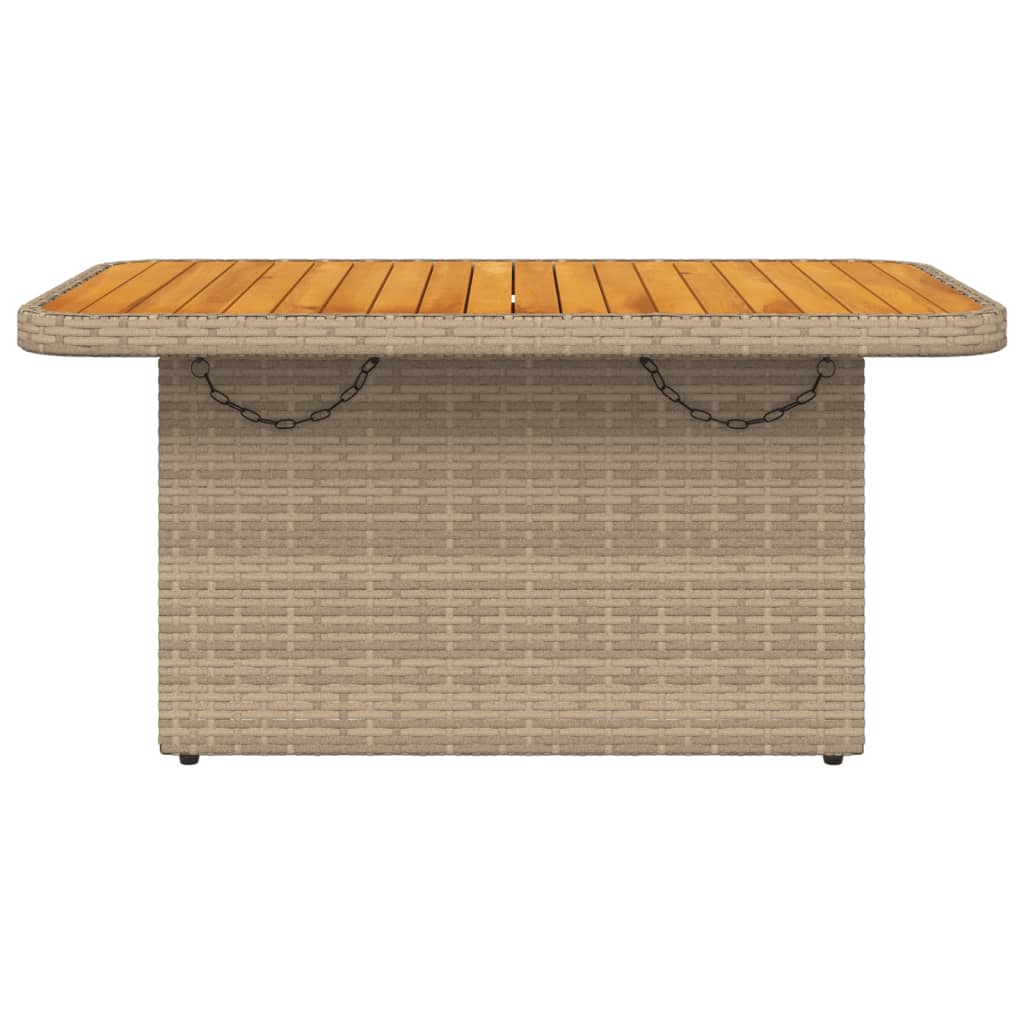 Tuintafel 90x55x71 cm poly rattan en acaciahout beige