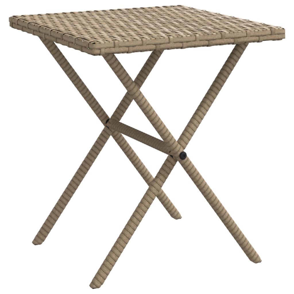 Ligstoelen 2 st met tafel poly rattan beige