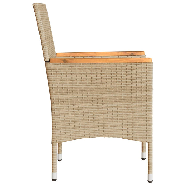 Tuinstoelen 2 st met kussens poly rattan beige