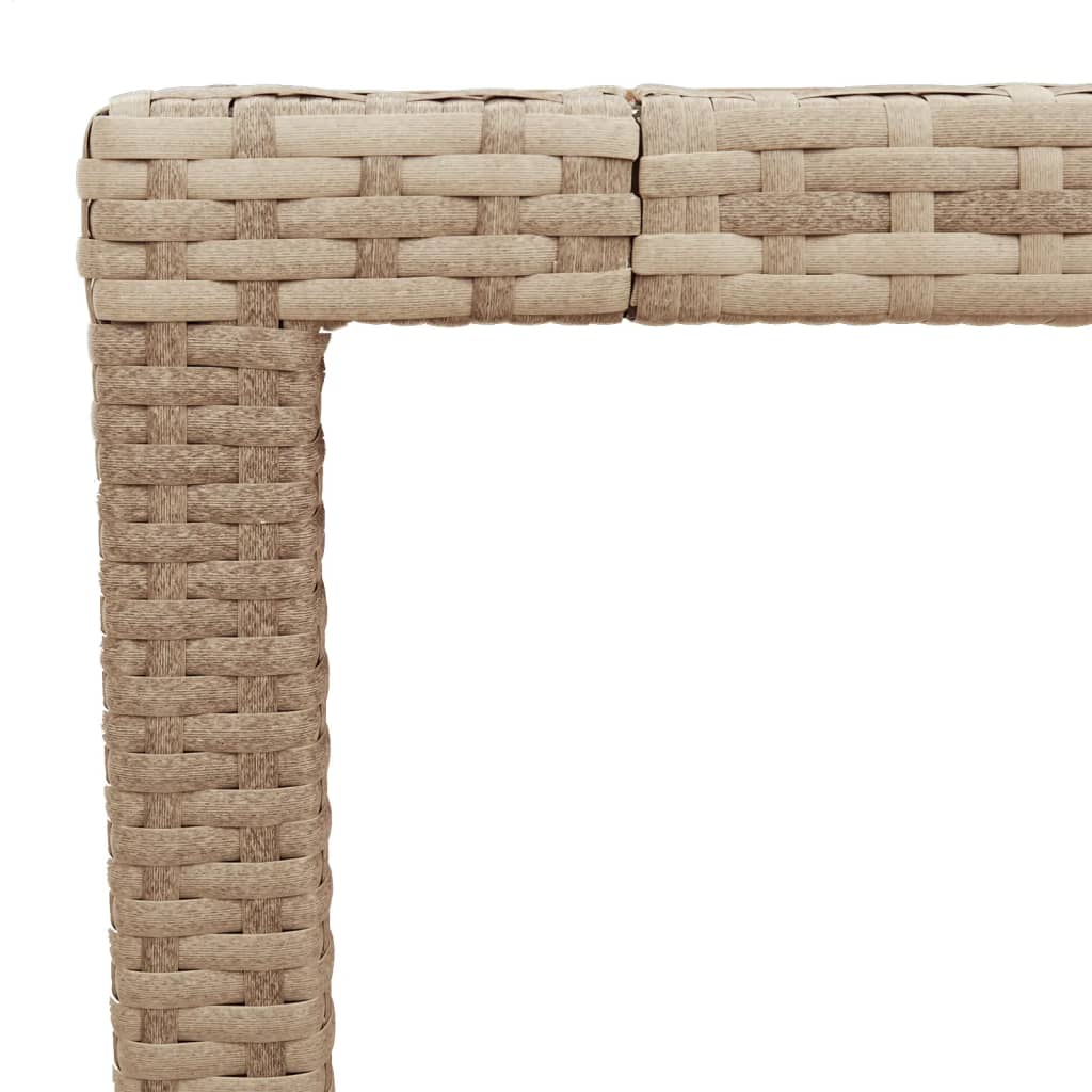 Tuintafel 190x90x75 cm poly rattan en acaciahout beige