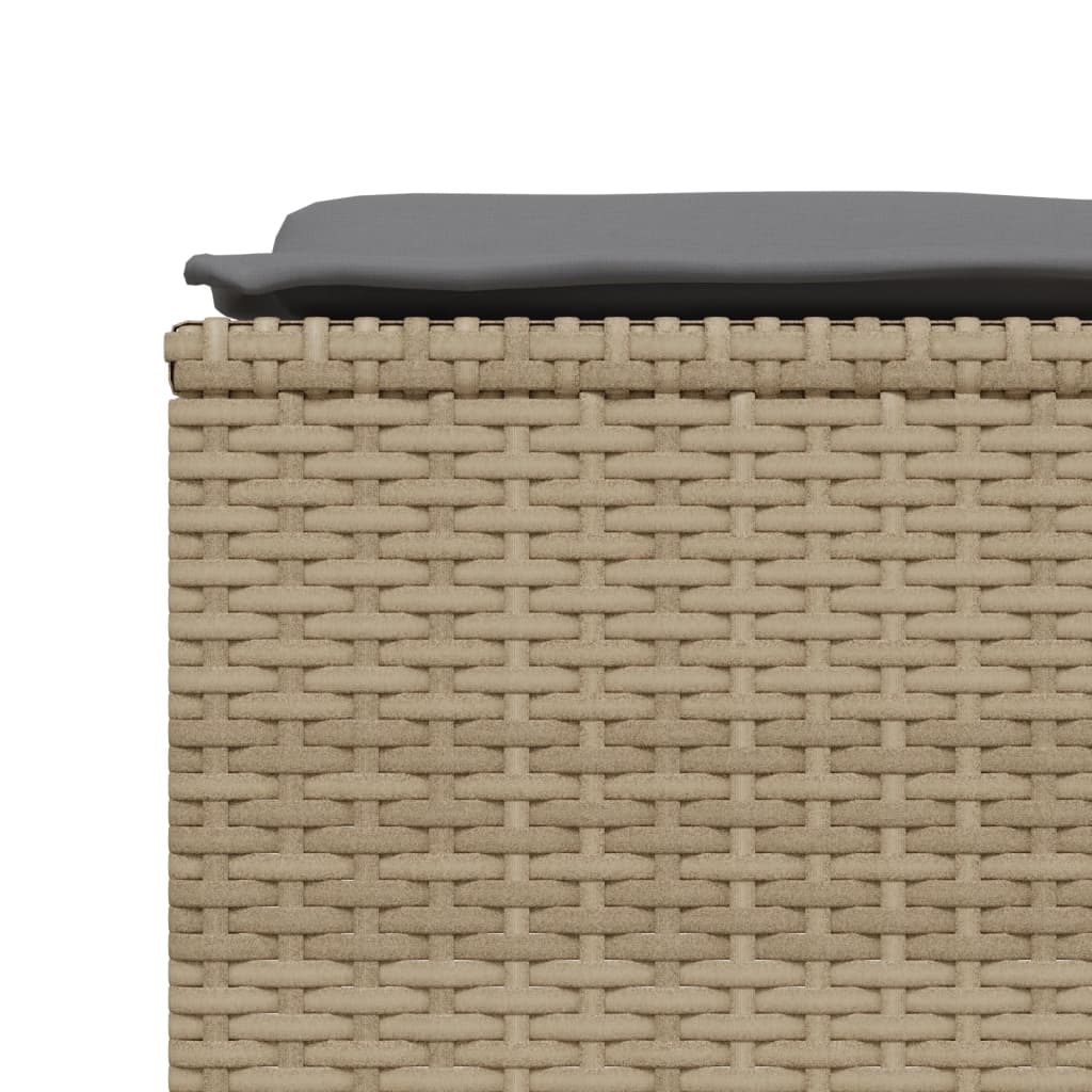 Tuinkrukken met kussens 4 st poly rattan beige