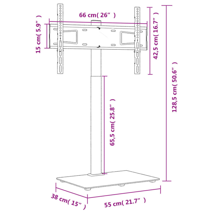 Tv-standaard hoekmodel 1-laags voor 32-65 inch zwart