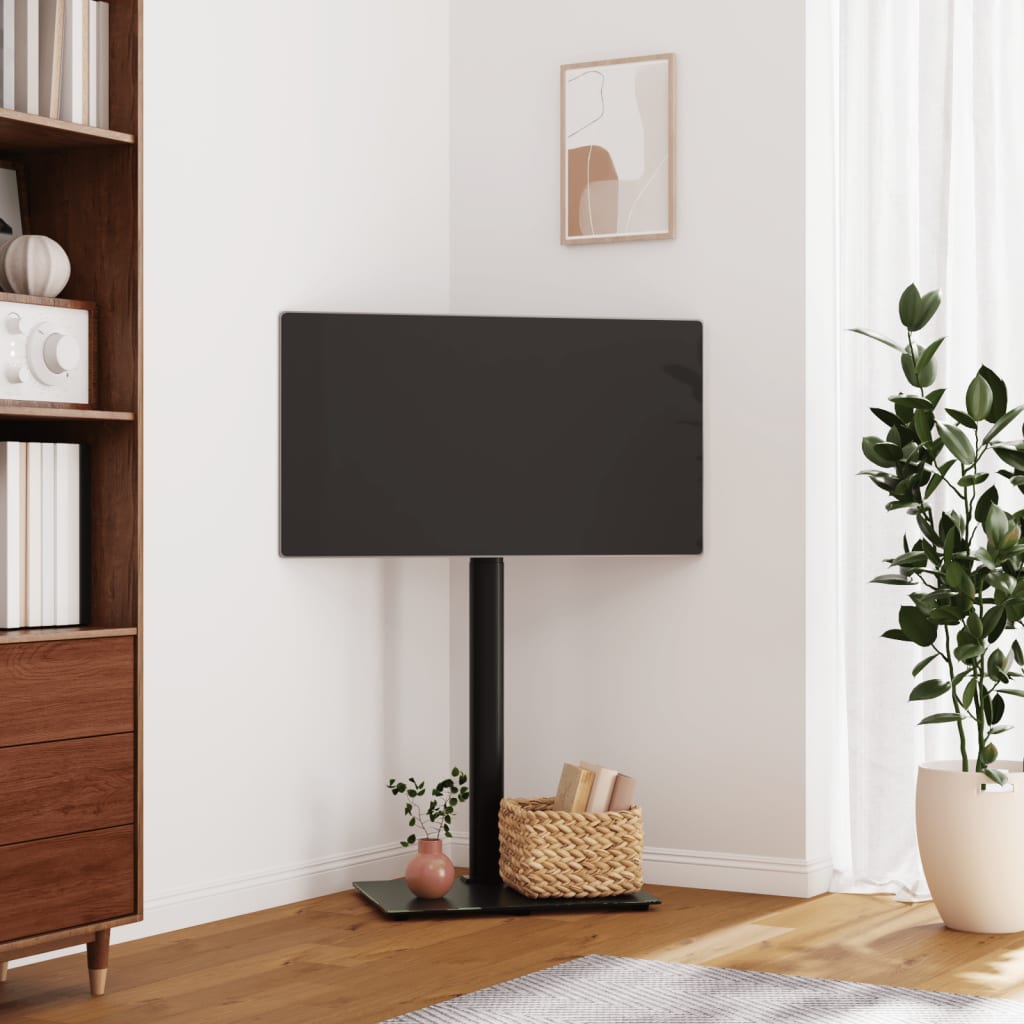 Tv-standaard hoekmodel 1-laags voor 32-65 inch zwart