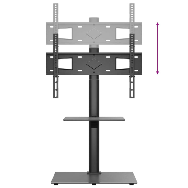 Tv-standaard hoekmodel 2-laags voor 32-65 inch zwart