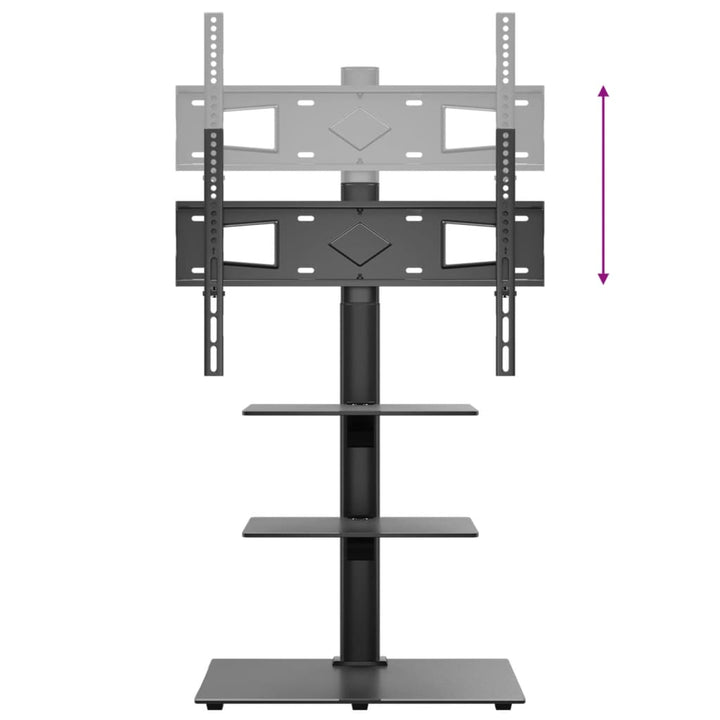 Tv-standaard hoekmodel 3-laags voor 32-65 inch zwart