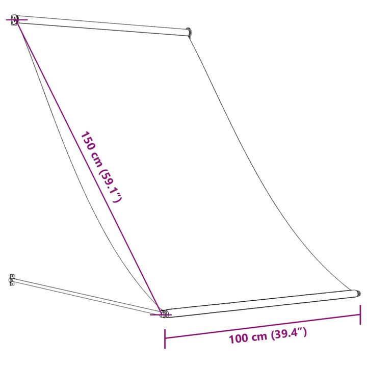 Luifel uittrekbaar 100x150 cm stof en staal antracietkleurig