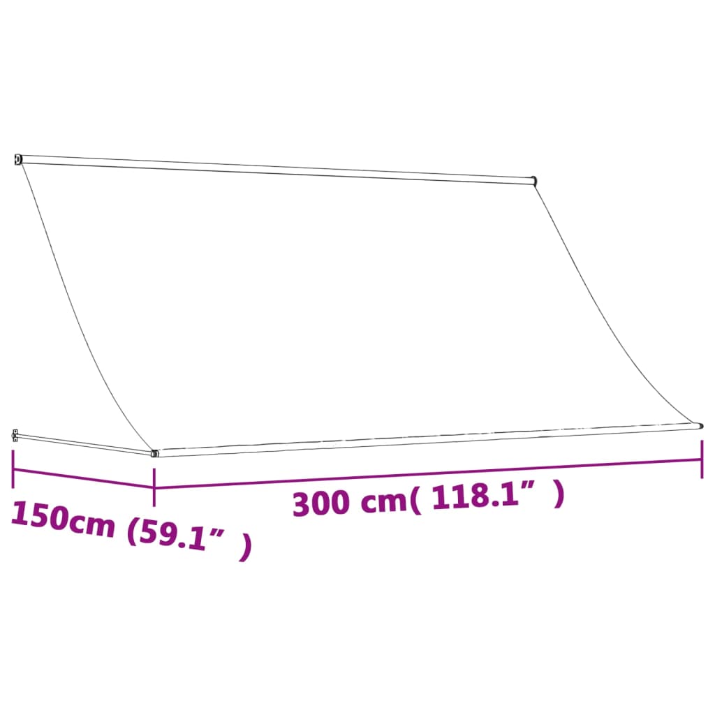 Luifel uittrekbaar 300x150 cm stof en staal antracietkleurig