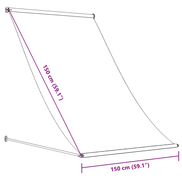 Luifel uittrekbaar 150x150 cm stof en staal crèmekleurig