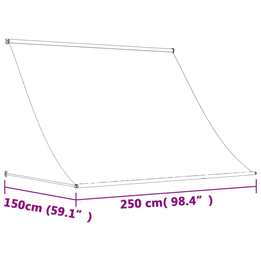 Luifel uittrekbaar 250x150 cm stof en staal crèmekleurig