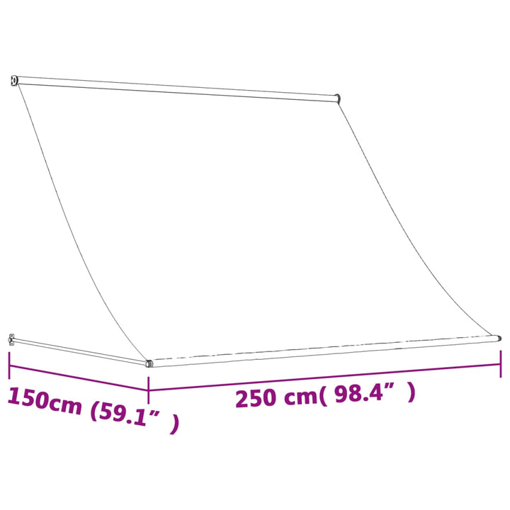 Luifel uittrekbaar 250x150 cm stof en staal crèmekleurig