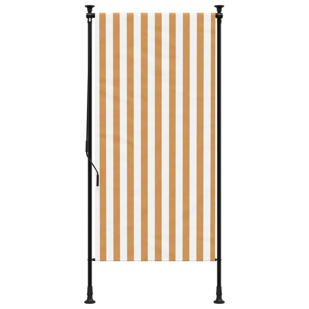 Rolgordijn voor buiten 100x270 cm stof en staal oranje en wit