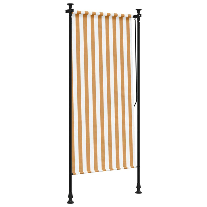 Rolgordijn voor buiten 100x270 cm stof en staal oranje en wit