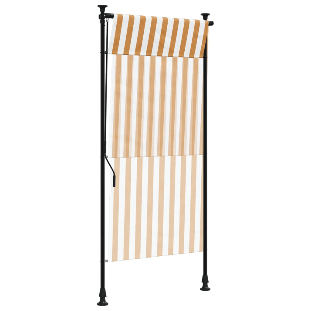 Rolgordijn voor buiten 100x270 cm stof en staal oranje en wit