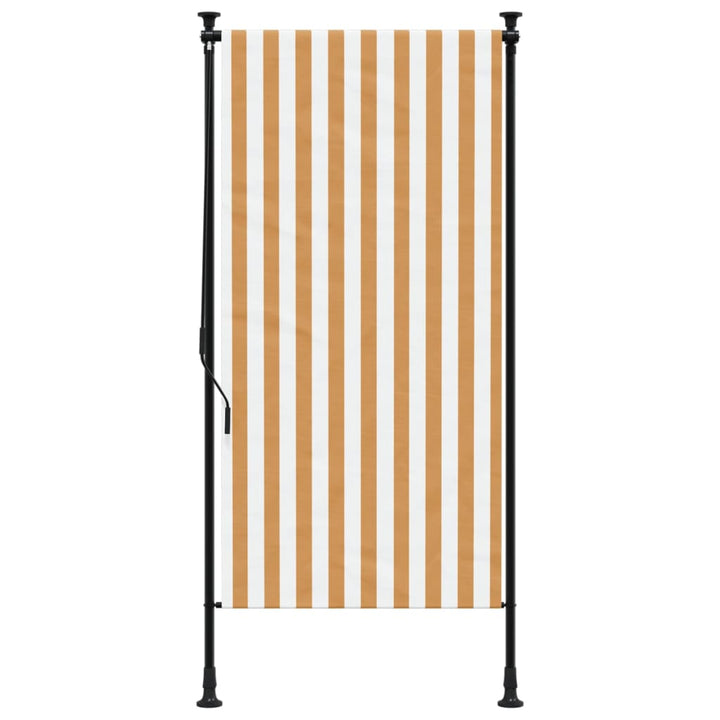 Rolgordijn voor buiten 120x270 cm stof en staal oranje en wit