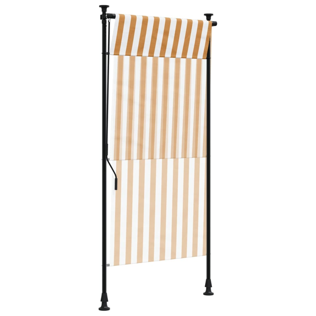 Rolgordijn voor buiten 120x270 cm stof en staal oranje en wit