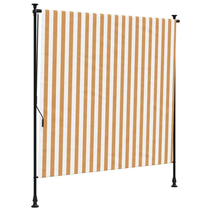 Rolgordijn voor buiten 150x270 cm stof en staal oranje en wit