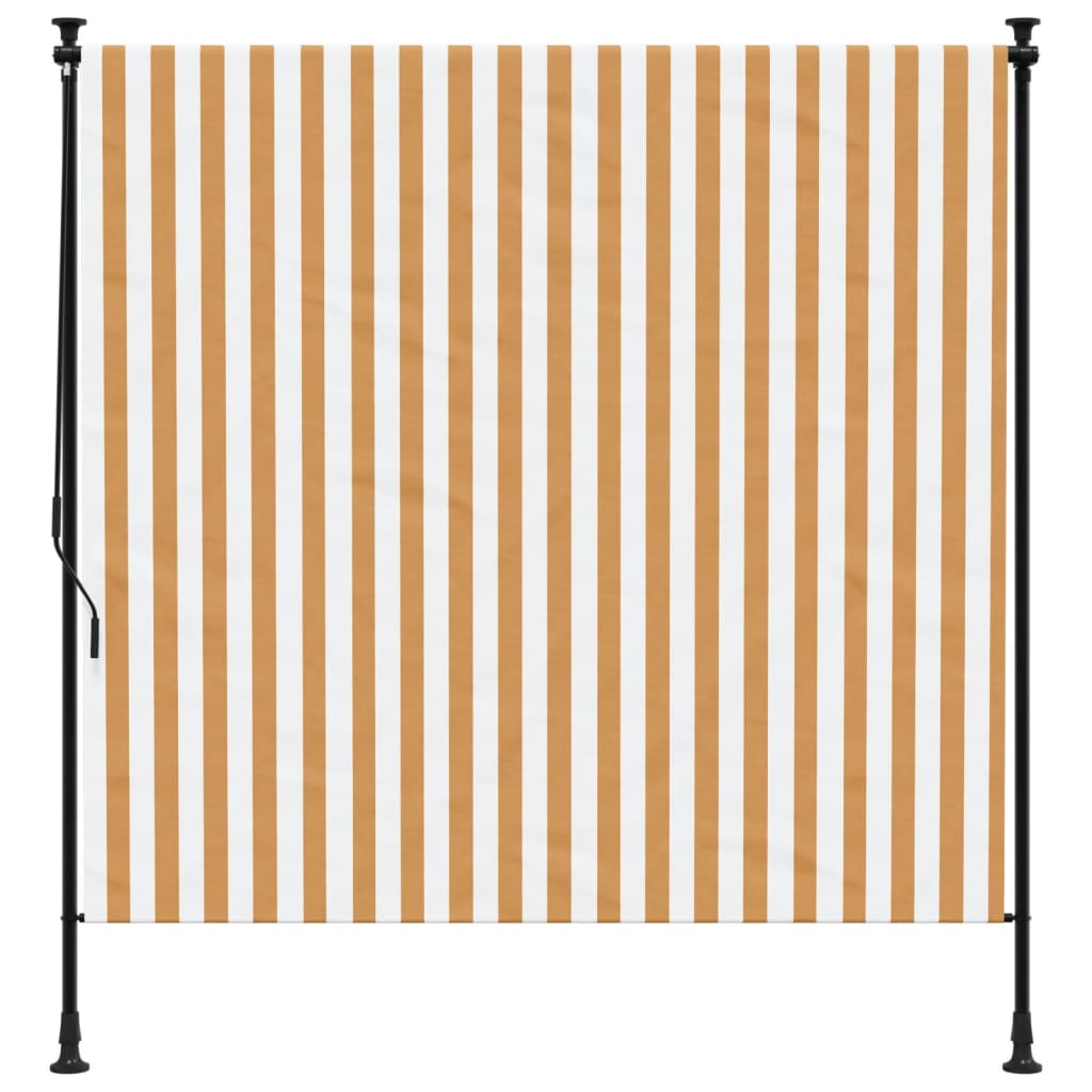 Rolgordijn voor buiten 150x270 cm stof en staal oranje en wit